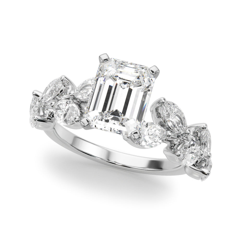 Signature Leaf Engagement Ring Marquise Diamond Engagement Ring in 10K/14K gold and platinum with certified lab-grown or natural diamonds