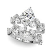 Signature Leaf Engagement Ring Marquise Diamond Engagement Ring in 10K/14K gold and platinum with certified lab-grown or natural diamonds