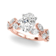 Signature Leaf Engagement Ring Marquise Diamond Engagement Ring in 10K/14K gold and platinum with certified lab-grown or natural diamonds