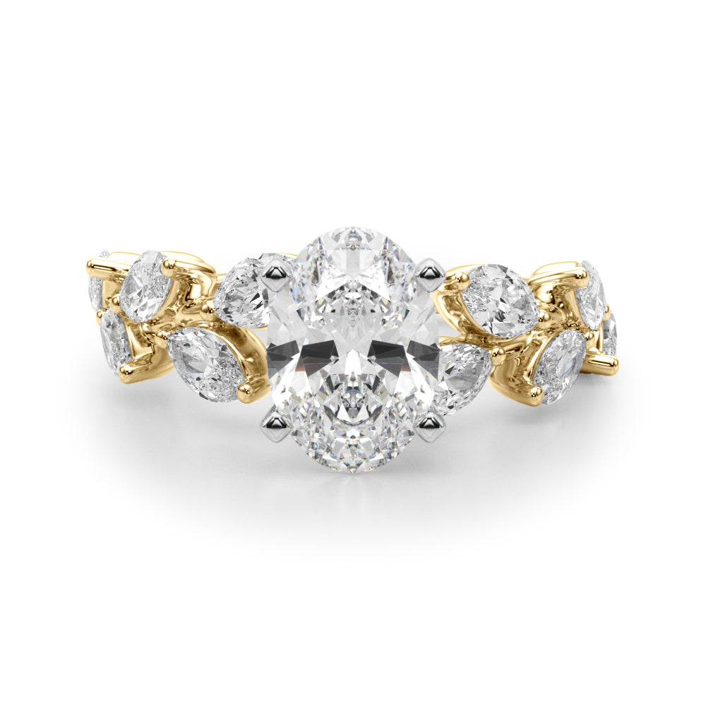 Signature Leaf Engagement Ring Marquise Diamond Engagement Ring in 10K/14K gold and platinum with certified lab-grown or natural diamonds