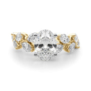 Signature Leaf Engagement Ring Marquise Diamond Engagement Ring in 10K/14K gold and platinum with certified lab-grown or natural diamonds