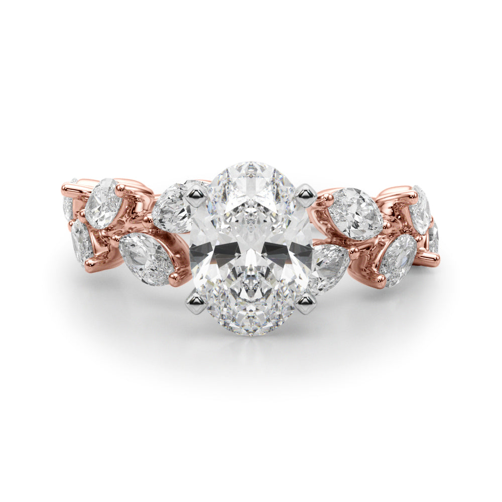 Signature Leaf Engagement Ring Marquise Diamond Engagement Ring in 10K/14K gold and platinum with certified lab-grown or natural diamonds