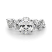 Signature Leaf Engagement Ring Marquise Diamond Engagement Ring in 10K/14K gold and platinum with certified lab-grown or natural diamonds
