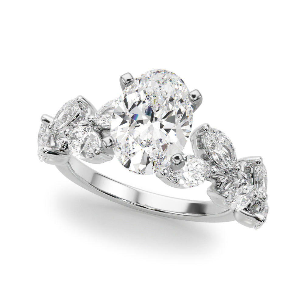 Signature Leaf Engagement Ring Marquise Diamond Engagement Ring in 10K/14K gold and platinum with certified lab-grown or natural diamonds