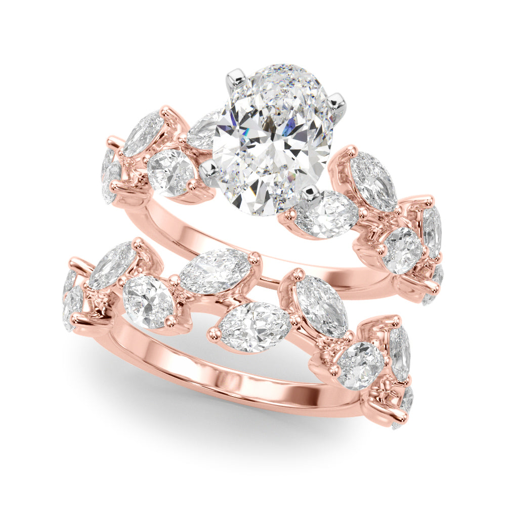 Signature Leaf Engagement Ring Marquise Diamond Engagement Ring in 10K/14K gold and platinum with certified lab-grown or natural diamonds