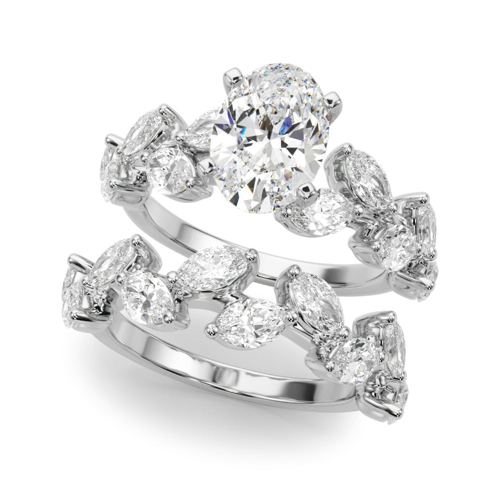 Signature Leaf Engagement Ring Marquise Diamond Engagement Ring in 10K/14K gold and platinum with certified lab-grown or natural diamonds