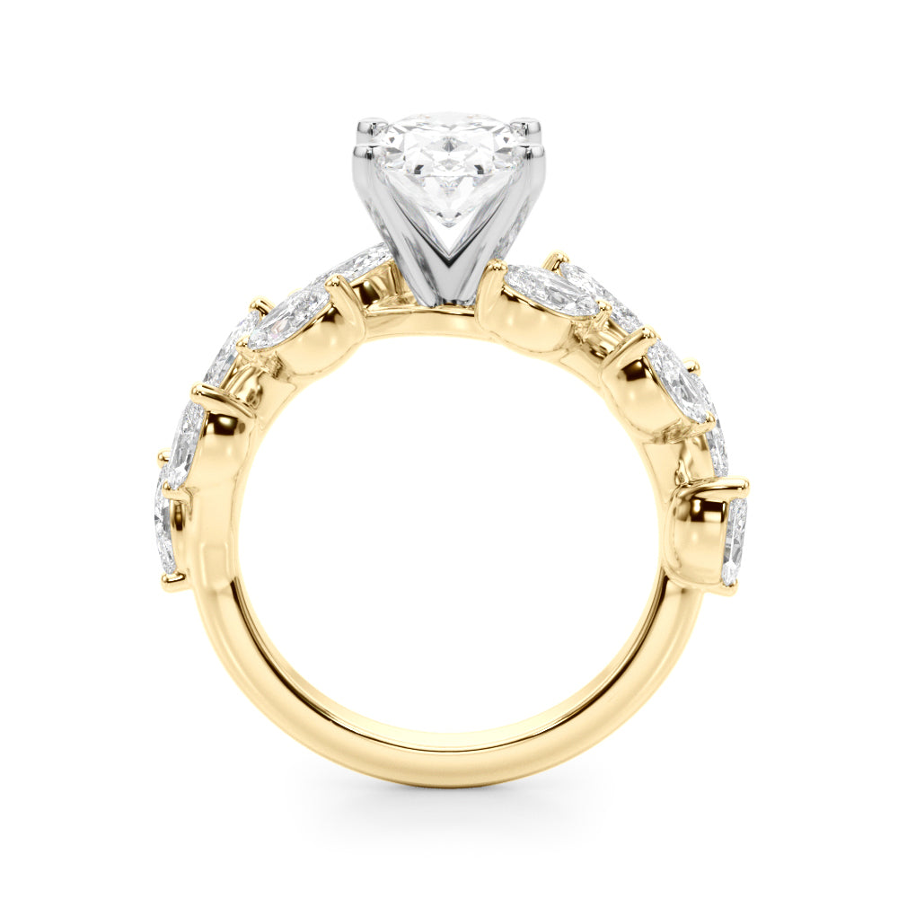 Signature Leaf Engagement Ring Marquise Diamond Engagement Ring in 10K/14K gold and platinum with certified lab-grown or natural diamonds