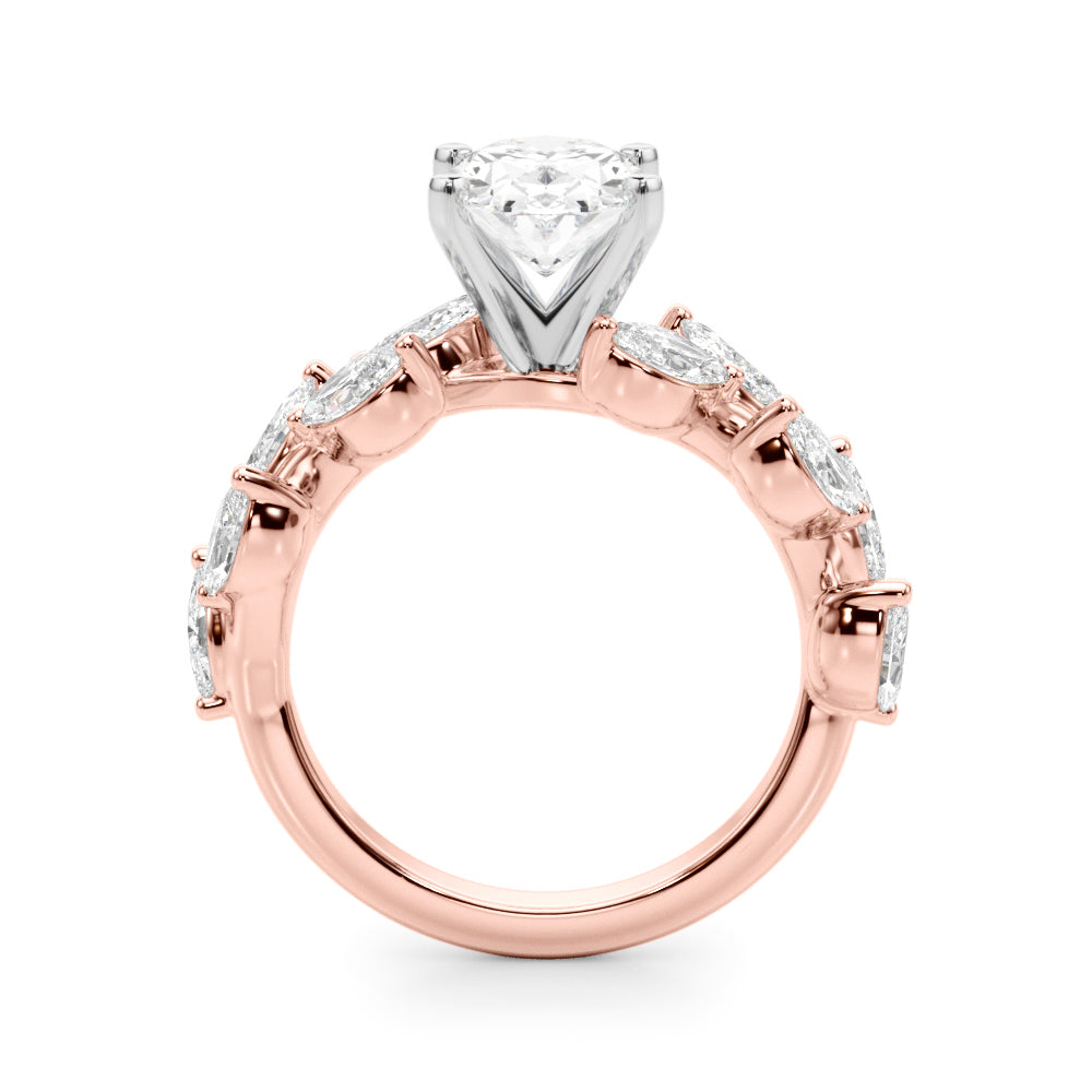 Signature Leaf Engagement Ring Marquise Diamond Engagement Ring in 10K/14K gold and platinum with certified lab-grown or natural diamonds