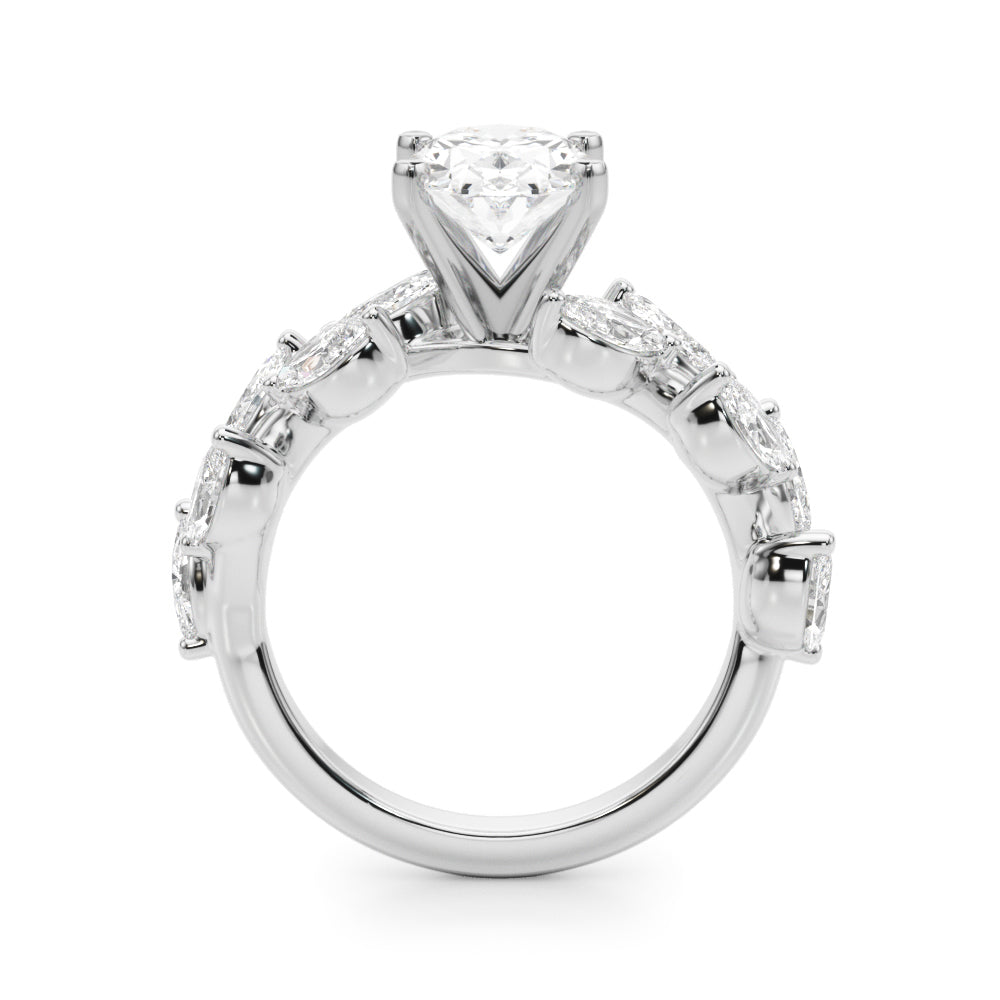 Signature Leaf Engagement Ring Marquise Diamond Engagement Ring in 10K/14K gold and platinum with certified lab-grown or natural diamonds
