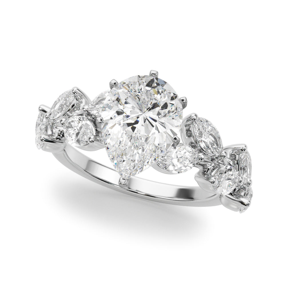 Signature Leaf Engagement Ring Marquise Diamond Engagement Ring in 10K/14K gold and platinum with certified lab-grown or natural diamonds