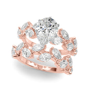 Signature Leaf Engagement Ring Marquise Diamond Engagement Ring in 10K/14K gold and platinum with certified lab-grown or natural diamonds