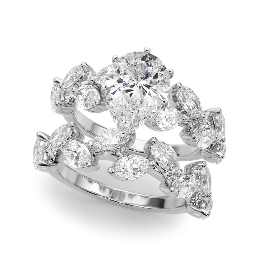 Signature Leaf Engagement Ring Marquise Diamond Engagement Ring in 10K/14K gold and platinum with certified lab-grown or natural diamonds