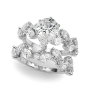 Signature Leaf Engagement Ring Marquise Diamond Engagement Ring in 10K/14K gold and platinum with certified lab-grown or natural diamonds