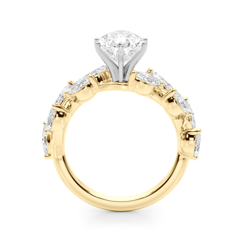 Signature Leaf Engagement Ring Marquise Diamond Engagement Ring in 10K/14K gold and platinum with certified lab-grown or natural diamonds