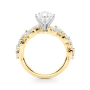Signature Leaf Engagement Ring Marquise Diamond Engagement Ring in 10K/14K gold and platinum with certified lab-grown or natural diamonds