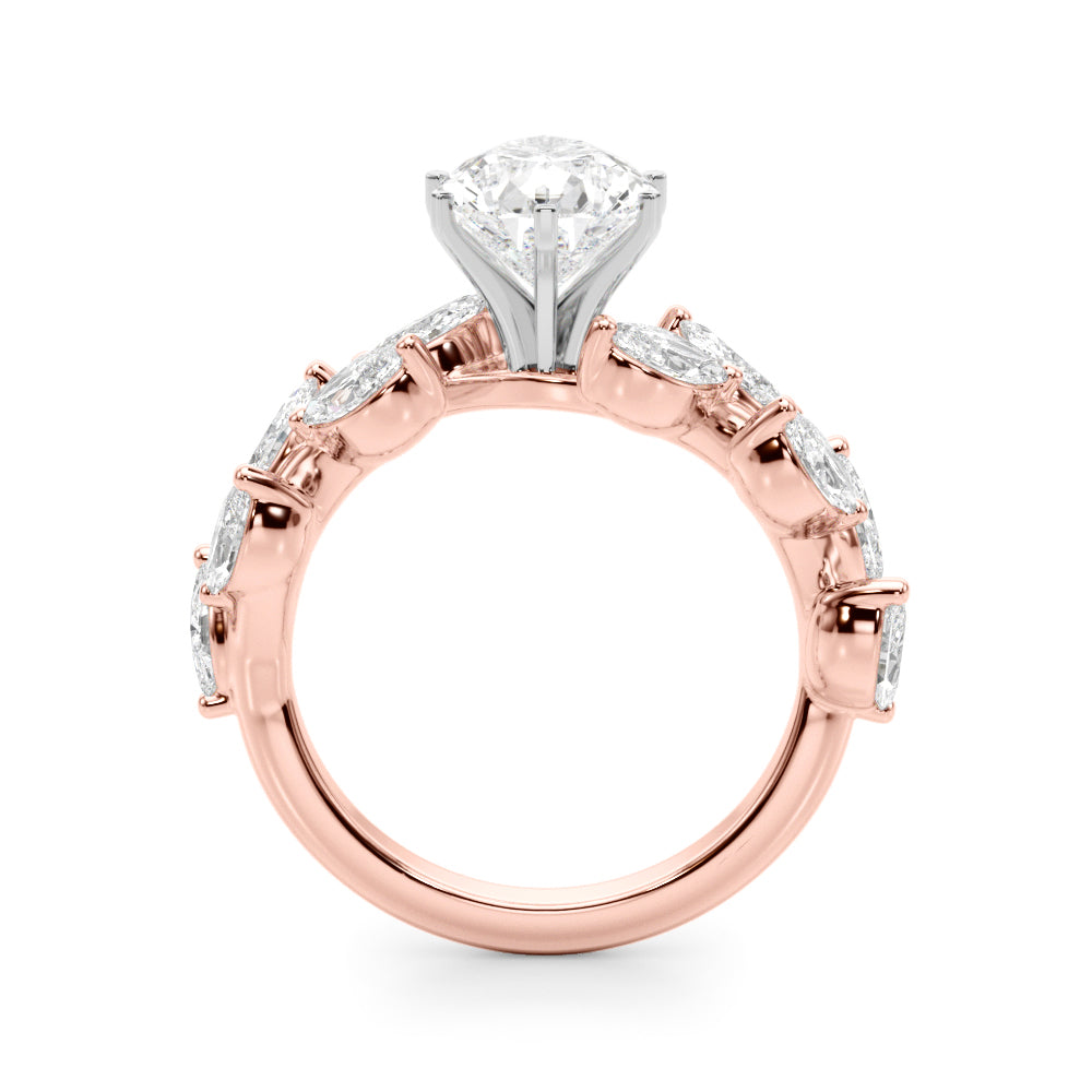 Signature Leaf Engagement Ring Marquise Diamond Engagement Ring in 10K/14K gold and platinum with certified lab-grown or natural diamonds