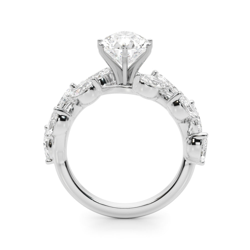 Signature Leaf Engagement Ring Marquise Diamond Engagement Ring in 10K/14K gold and platinum with certified lab-grown or natural diamonds