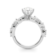 Signature Leaf Engagement Ring Marquise Diamond Engagement Ring in 10K/14K gold and platinum with certified lab-grown or natural diamonds