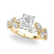 Signature Leaf Engagement Ring Marquise Diamond Engagement Ring in 10K/14K gold and platinum with certified lab-grown or natural diamonds