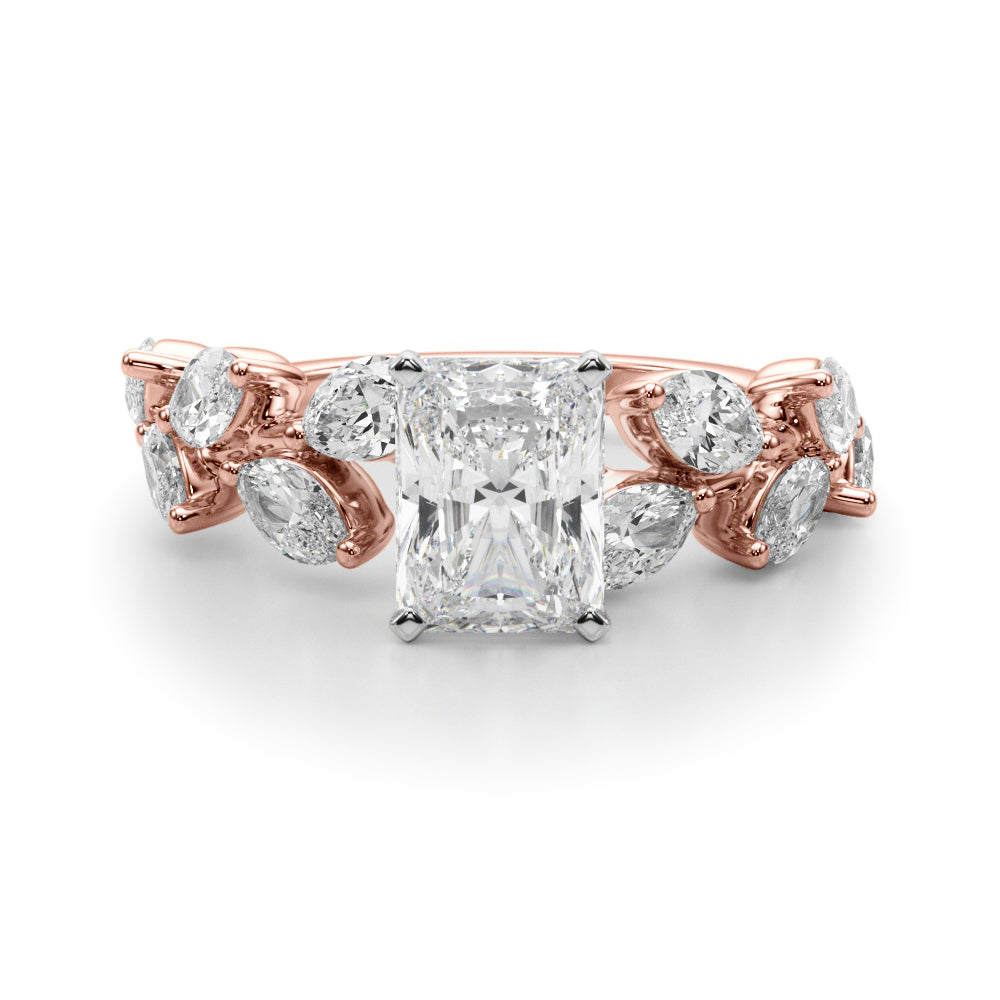 Signature Leaf Engagement Ring Marquise Diamond Engagement Ring in 10K/14K gold and platinum with certified lab-grown or natural diamonds