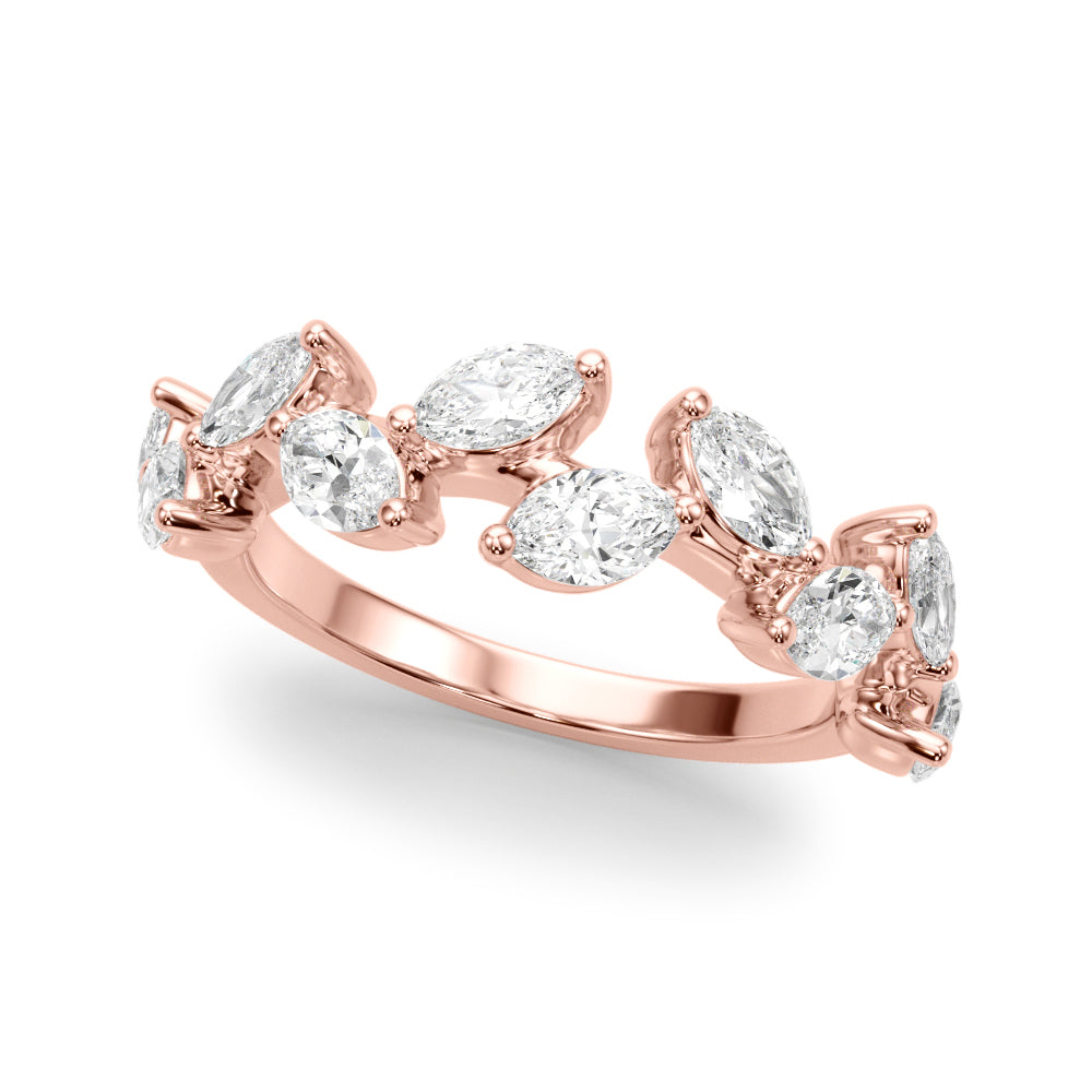 Nature Inspired Half Eternity Ring in Gold & Platinum