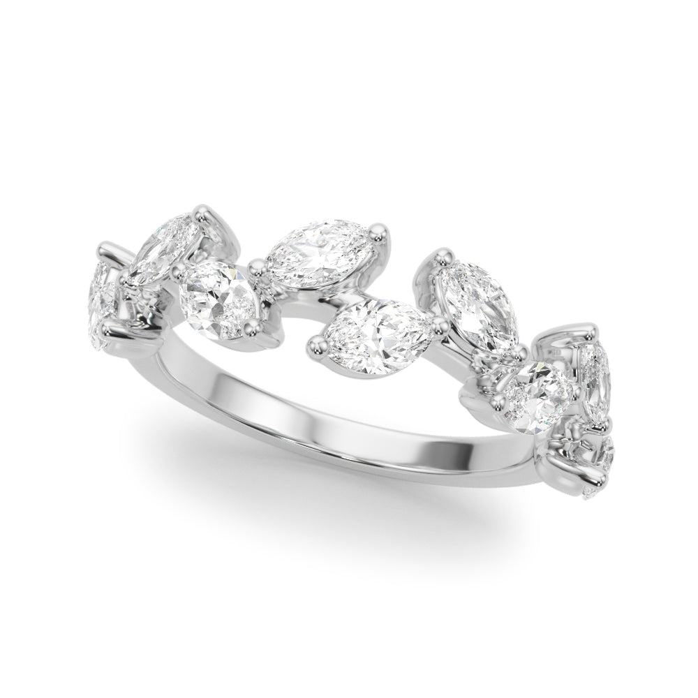 Nature Inspired Half Eternity Ring in Gold & Platinum