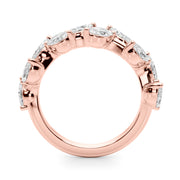 Nature Inspired Half Eternity Ring in Gold & Platinum