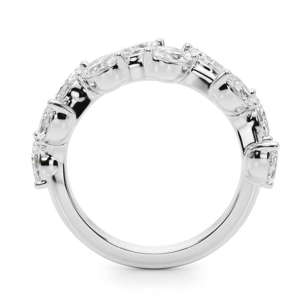 Nature Inspired Half Eternity Ring in Gold & Platinum