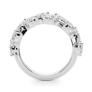 Nature Inspired Half Eternity Ring in Gold & Platinum