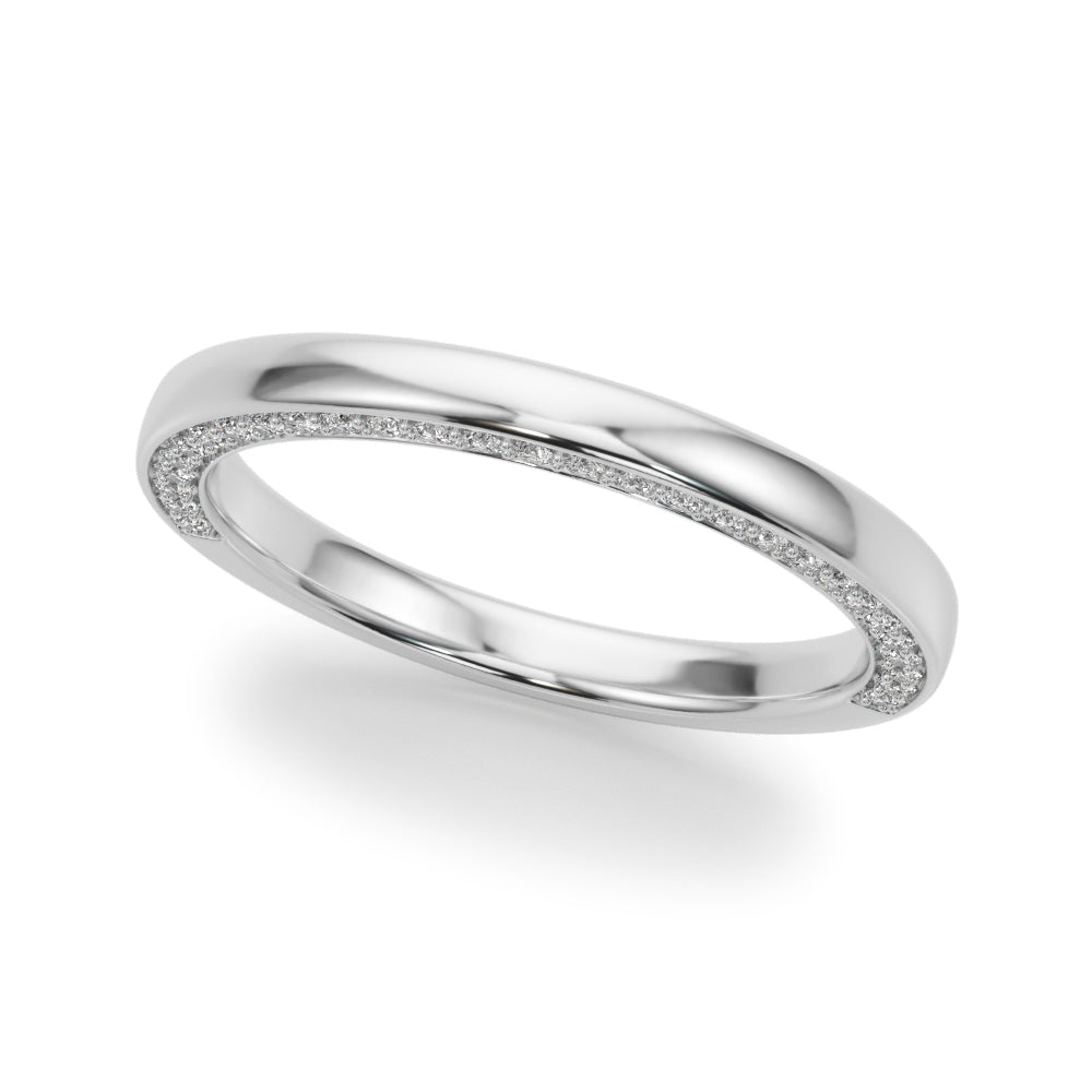 Diamond Accented Half Eternity Ring in Gold & Platinum