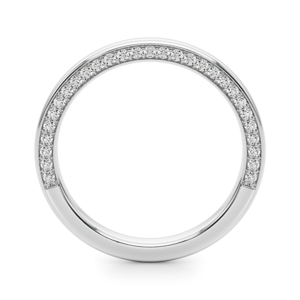 Diamond Accented Half Eternity Ring in Gold & Platinum