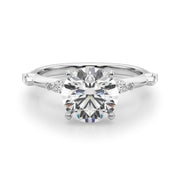 Sculpted Sidestone Marquise Diamond Engagement Ring â€” 10K/14K Gold & Platinum