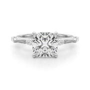 Sculpted Sidestone Marquise Diamond Engagement Ring â€” 10K/14K Gold & Platinum