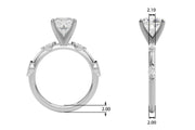 Sculpted Sidestone Marquise Diamond Engagement Ring â€” 10K/14K Gold & Platinum