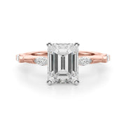 Sculpted Sidestone Marquise Diamond Engagement Ring â€” 10K/14K Gold & Platinum