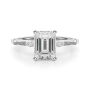 Sculpted Sidestone Marquise Diamond Engagement Ring â€” 10K/14K Gold & Platinum