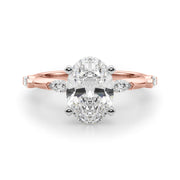 Sculpted Sidestone Marquise Diamond Engagement Ring â€” 10K/14K Gold & Platinum