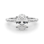 Sculpted Sidestone Marquise Diamond Engagement Ring â€” 10K/14K Gold & Platinum