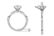 Sculpted Sidestone Marquise Diamond Engagement Ring â€” 10K/14K Gold & Platinum