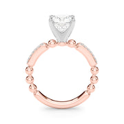 Radiant Sidestone Round Diamond Engagement Ring in 10K/14K gold and platinum with certified lab-grown or natural diamonds