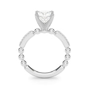 Radiant Sidestone Round Diamond Engagement Ring in 10K/14K gold and platinum with certified lab-grown or natural diamonds