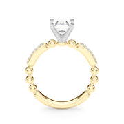 Radiant Sidestone Round Diamond Engagement Ring in 10K/14K gold and platinum with certified lab-grown or natural diamonds