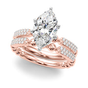 Radiant Sidestone Round Diamond Engagement Ring in 10K/14K gold and platinum with certified lab-grown or natural diamonds