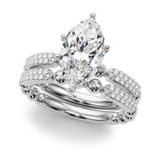 Radiant Sidestone Round Diamond Engagement Ring in 10K/14K gold and platinum with certified lab-grown or natural diamonds