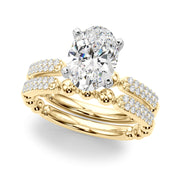 Radiant Sidestone Round Diamond Engagement Ring in 10K/14K gold and platinum with certified lab-grown or natural diamonds