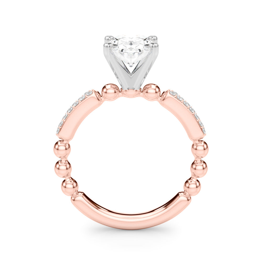 Radiant Sidestone Round Diamond Engagement Ring in 10K/14K gold and platinum with certified lab-grown or natural diamonds