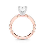 Radiant Sidestone Round Diamond Engagement Ring in 10K/14K gold and platinum with certified lab-grown or natural diamonds