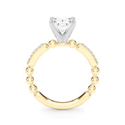 Radiant Sidestone Round Diamond Engagement Ring in 10K/14K gold and platinum with certified lab-grown or natural diamonds