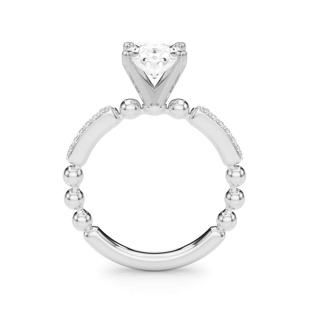Radiant Sidestone Round Diamond Engagement Ring in 10K/14K gold and platinum with certified lab-grown or natural diamonds