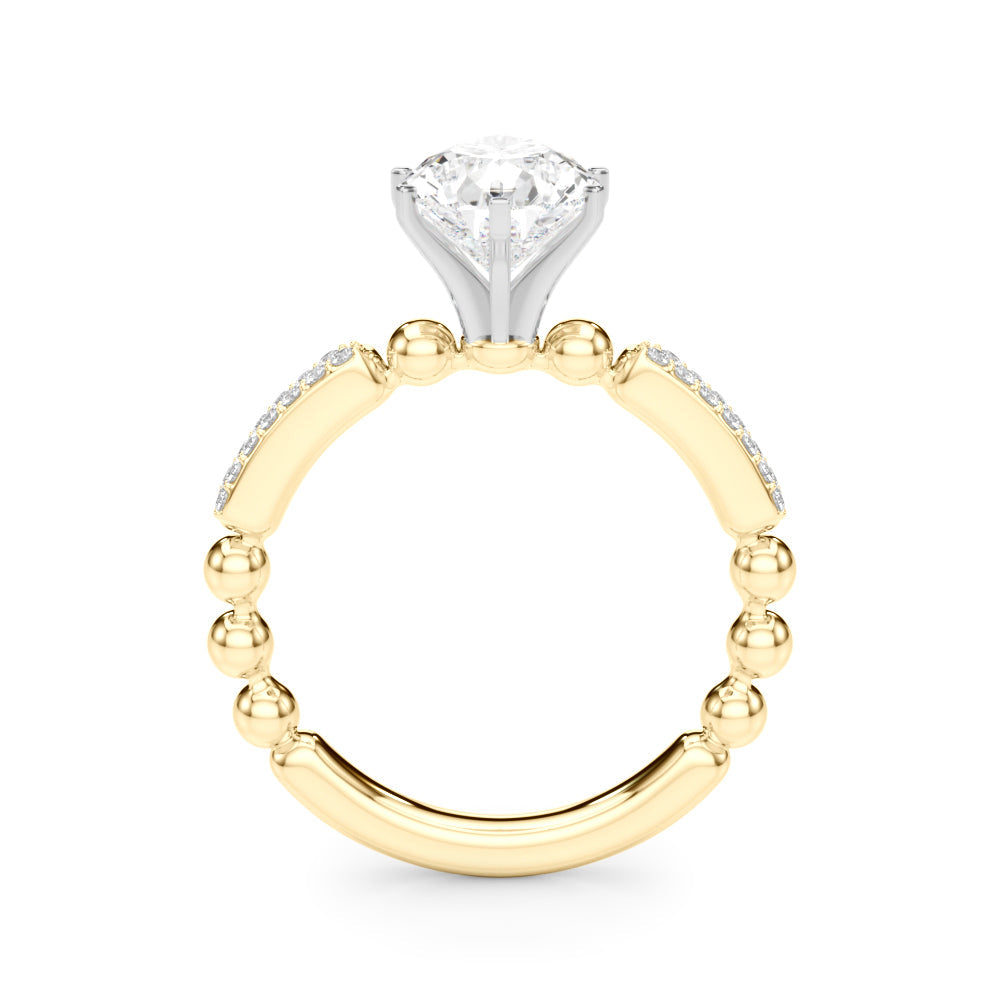 Radiant Sidestone Round Diamond Engagement Ring in 10K/14K gold and platinum with certified lab-grown or natural diamonds